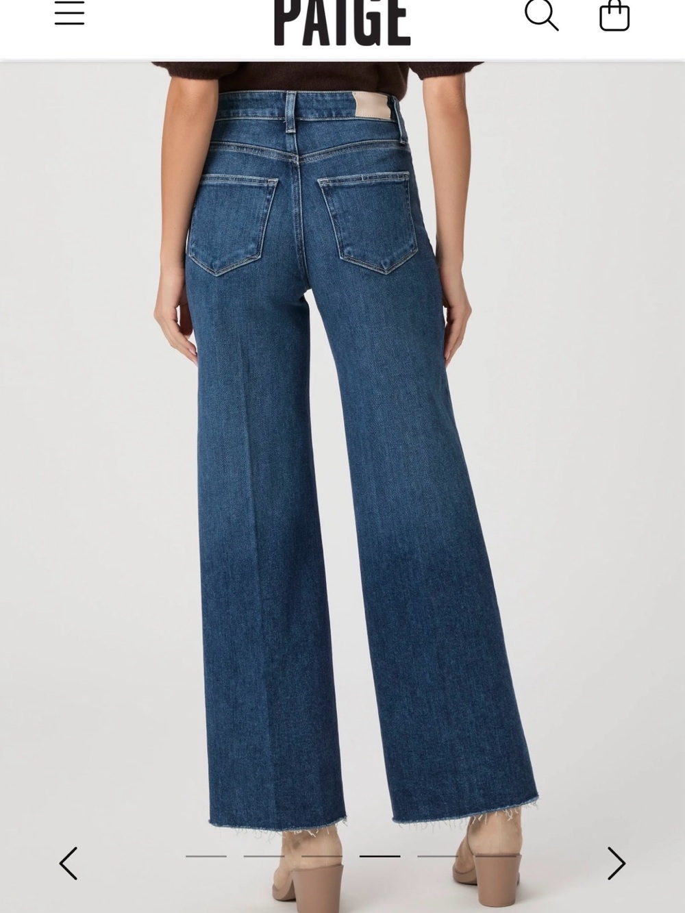 PAIGE Anessa 31" Wide Leg Jeans- Arpeggio Frayed Hem - Picture 8 of 10